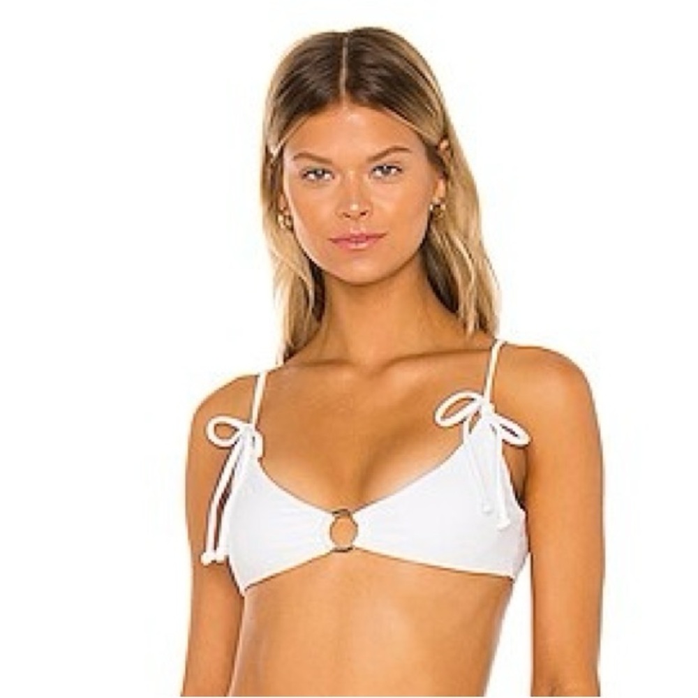 TULAROSA Paisley Bikini Top in White